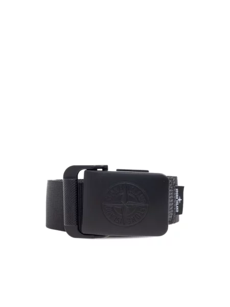 Pasek Stone Island w paski z kamieniami czarny