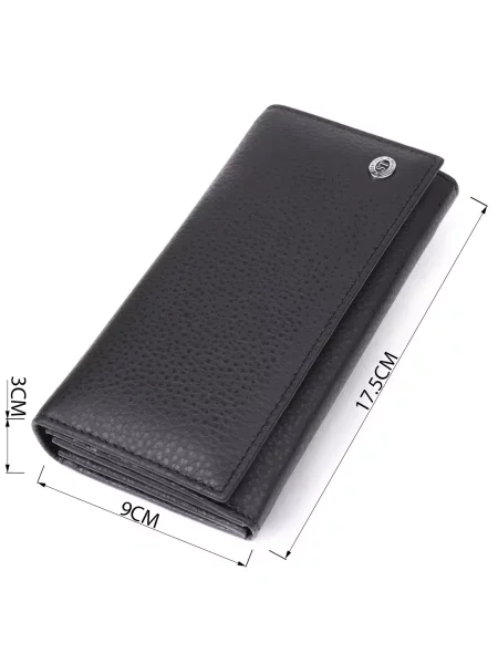 Кожаный кошелек St Leather Accessories черный