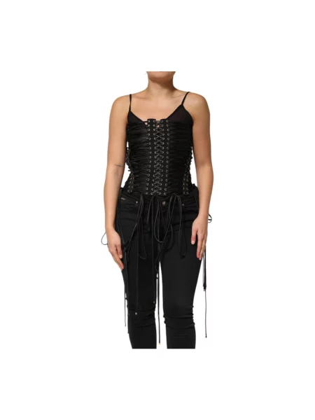 Top Dolce And Gabbana z gorsetem bez ramiączek czarny