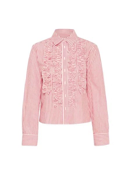 Wielobarwność koszula Part Two z falbankami czerwona