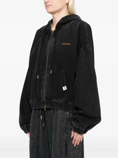 Geacă Mini Cream cu broderie negru