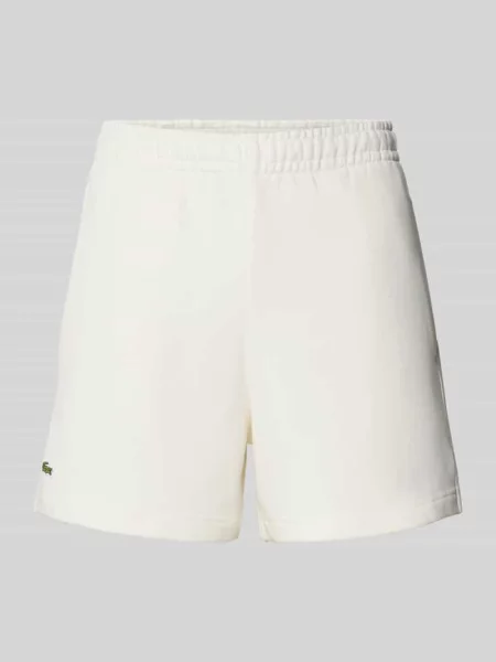 Szorty z dzianiny dresowej o kroju z czystej bawełny białe