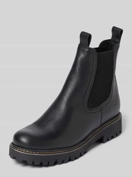 Buty chelsea z naturalnej skóry ze skóry bydlęcej Tamaris czarne