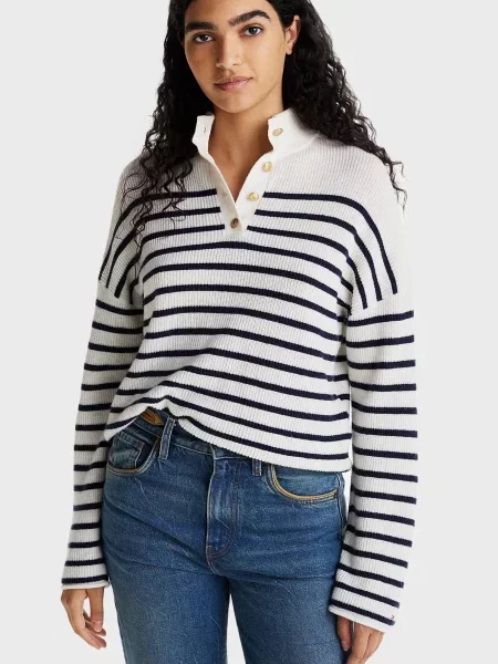 Вовняний смугастий светр Tommy Hilfiger золотий