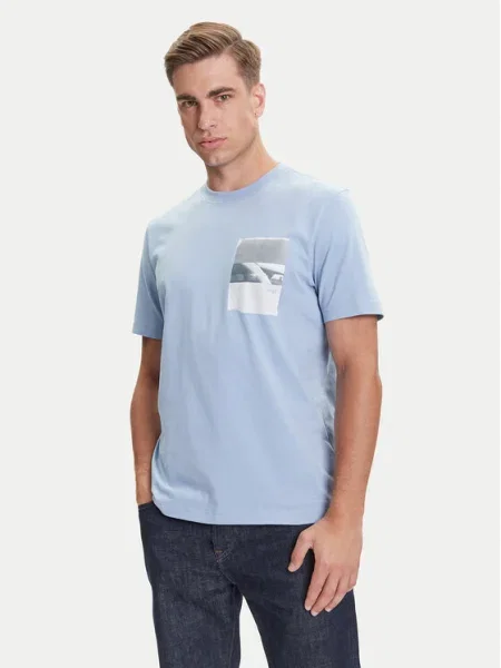 BOSS Tricou Te_Container celest albastru