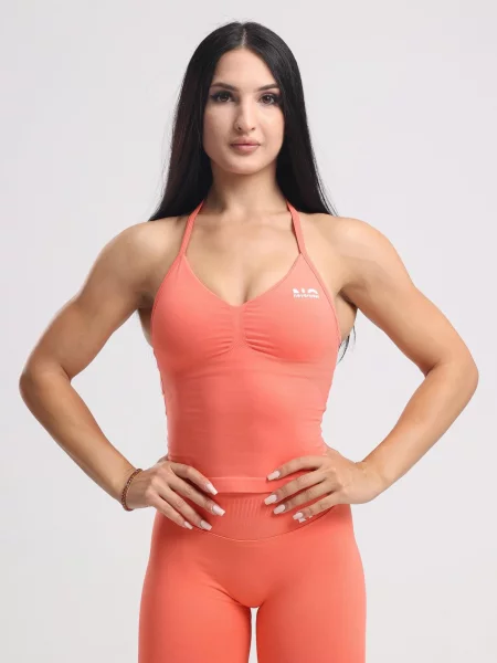 Neverover Sport top Hue Halter Seamless Top corai
