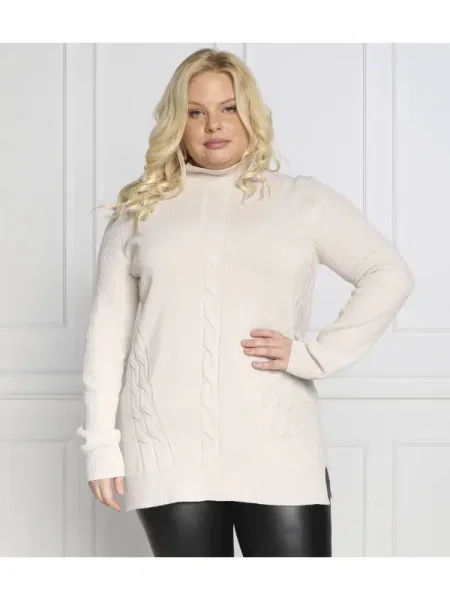 Persona by Marina Rinaldi Pulover ALBUM Plus size cu adaos de lână și cașmir bej