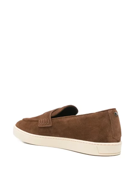 Pantofi loafer Canali cu bretele maro