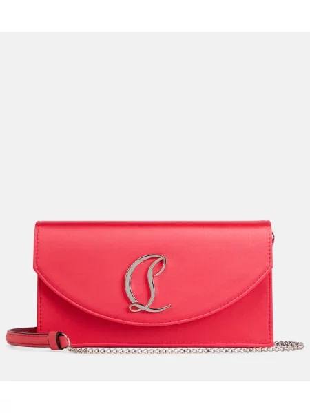 Satenska pisemska torbica Christian Louboutin rdeča