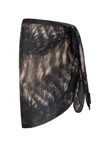 Fular Roberto Cavalli cu imagine cu blană negru