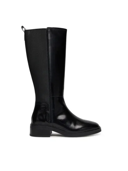 Cizme Tommy Hilfiger Th Minimal Abrasivato Long Boot negru
