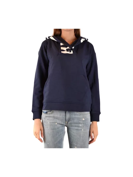 Bluza z kapturem Karl Lagerfeld z kapturem niebieska