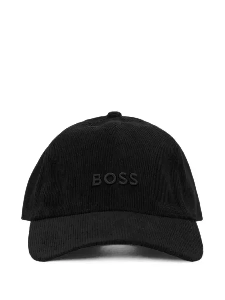 Șapcă Boss cu broderie de catifea cord negru