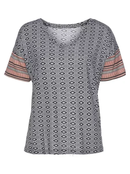 VIVANCE Bluză de noapte portocaliu / negru alb