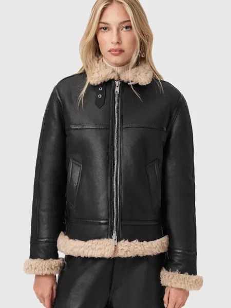 AllSaints geacă de piele LOREL negru