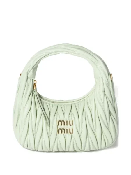 Geanta de piele Miu Miu din piele verde