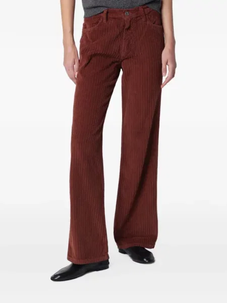 Pantaloni Alexandra Golovanoff de catifea cord maro