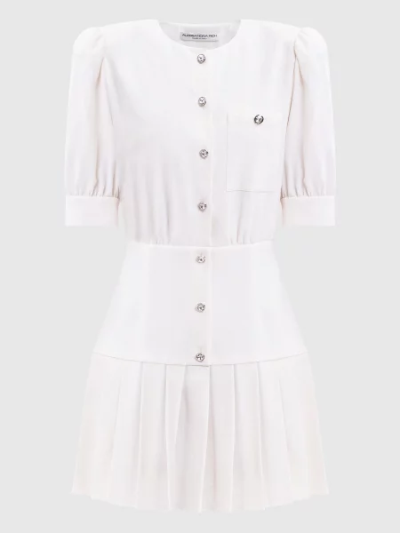 Сукня з вовни з плісуванням Alessandra Rich бежева