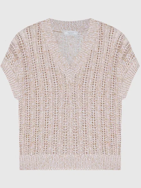 Ажурний жилет з паєтками Peserico коричневий