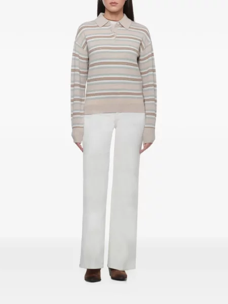 Pantaloni Mother de catifea cord alb