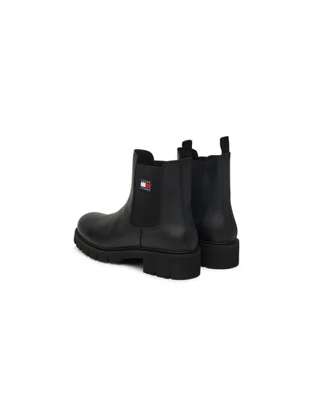 Členková obuv s elastickým prvkom Tommy Jeans Tjw Chelsea Leather Boot čierna