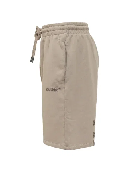 Pantaloni scurți Off-white cu imagine alb