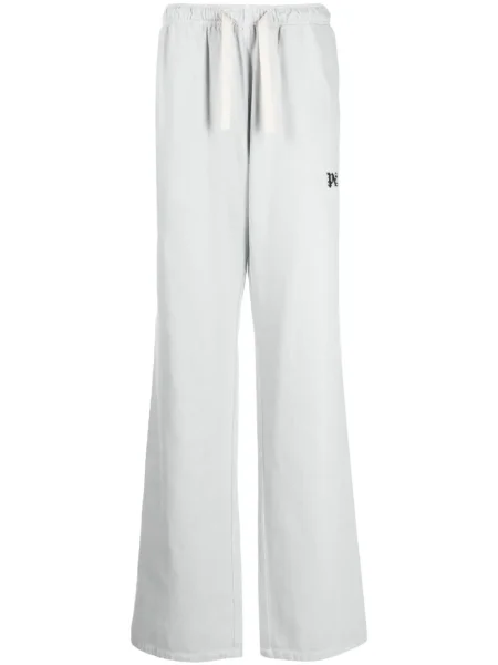 Pantaloni Palm Angels cu broderie gri