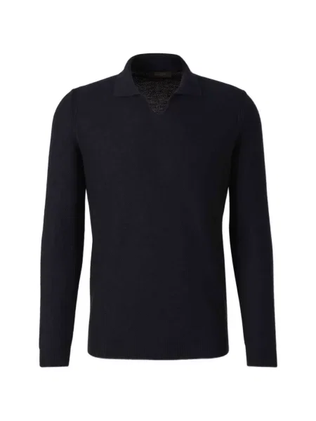 Gulerat tricou polo Zanone tricotate albastru