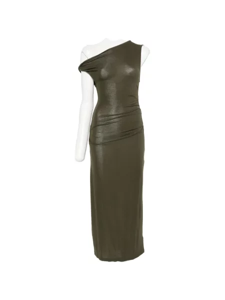 Rochie midi Patrizia Pepe asimetrică drapată verde