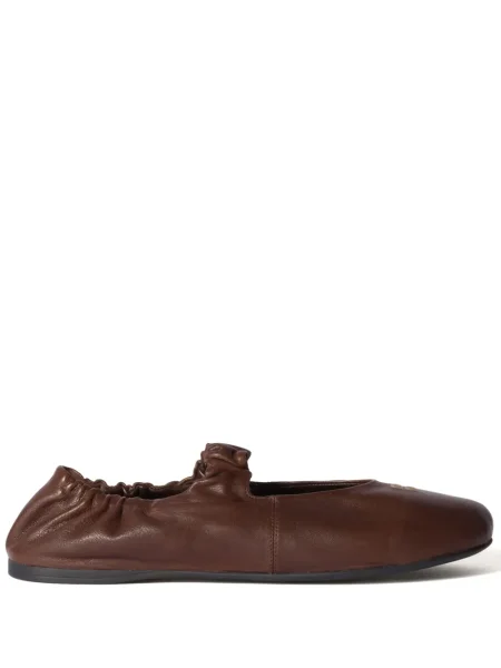 Balerini Miu Miu din piele maro