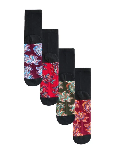 Next Șosete albastru deschis / verde / roșu / roșu bordeaux negru