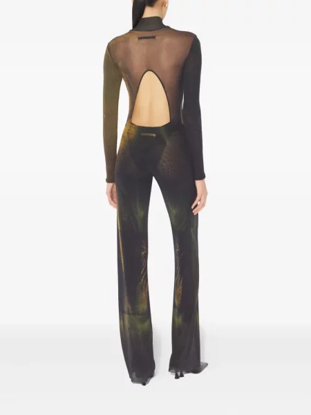 Pantaloni Jean Paul Gaultier cu imagine verde