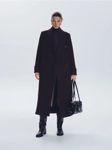 Reserved Пальто з додаванням вовни бордовий