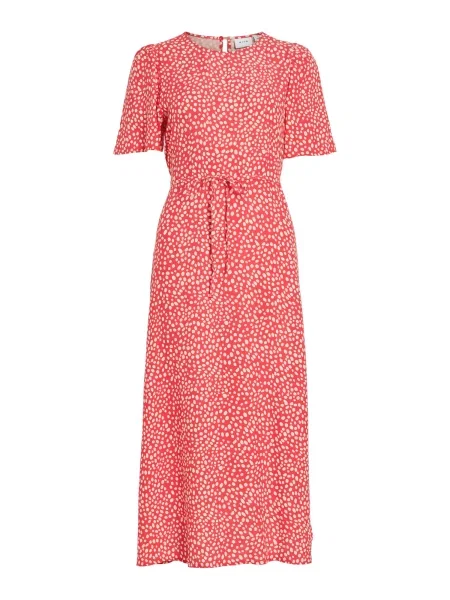 VILA Rochie VIGRACE roșu deschis alb