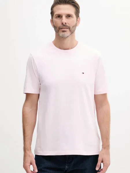 Tommy Hilfiger t-shirt ανδρικό ροζ