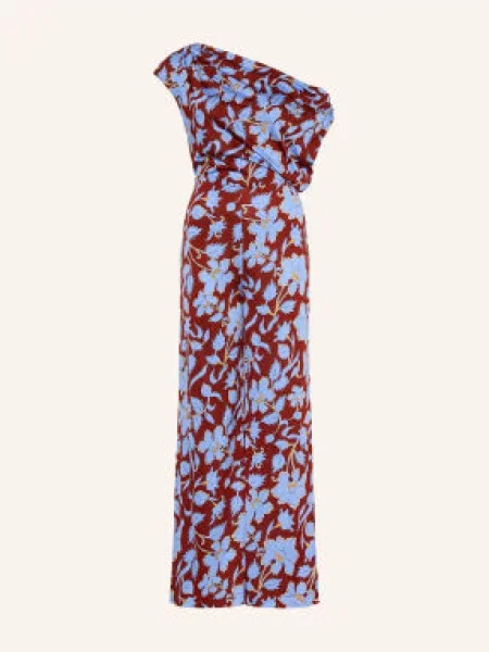 Diane Von Furstenberg Overal Na Jedno Rameno Wittrock Z Džerzeje / hnědá / žlutá modrá