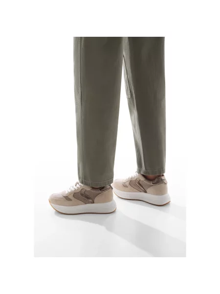 Sneakersy Voile Blanche skórzane beżowe