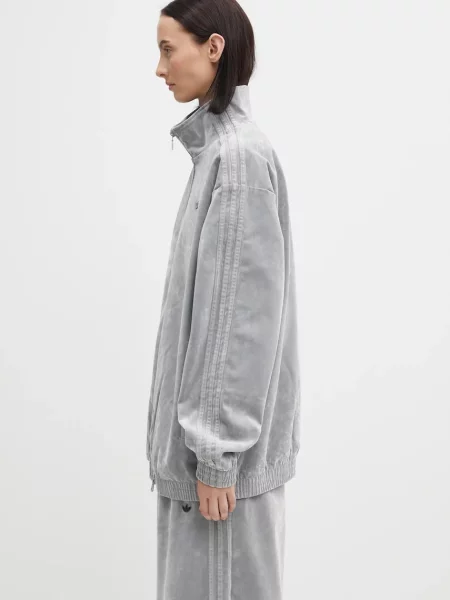 Μπουφάν adidas Brushed Twill Oversized Firebird Track Top Grey Two M γκρι
