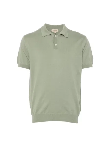 Dzianinowa koszulka polo Woolrich zielona