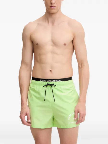 Slip de baie Karl Lagerfeld cu imagine cu cordon verde