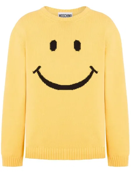 Pulover Moschino cu broderie galben