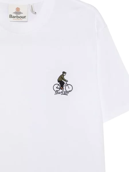 Tricou Barbour cu broderie alb