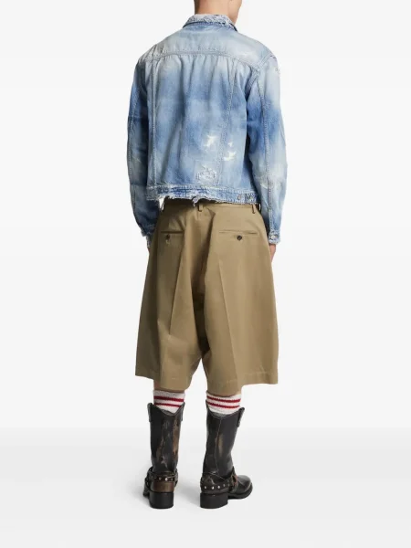 Pantaloni scurți Dsquared2 plisate maro