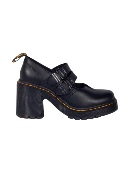 Czółenka Dr. Martens skórzana na wysokim obcasie retro czarna