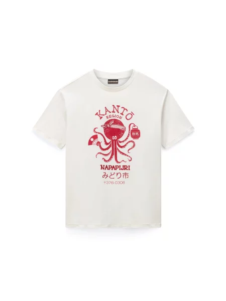 NAPAPIJRI Tricou Sunda roșu / natural alb