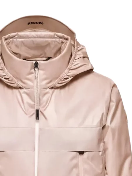 Geacă cu puf Moncler Grenoble cu glugă roz