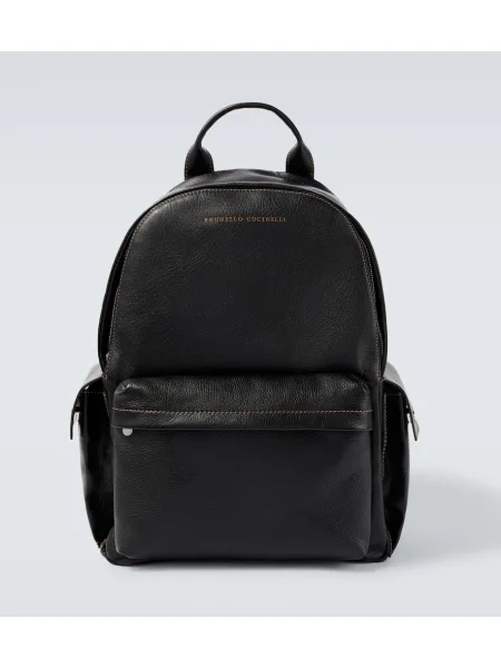 Rucsac Brunello Cucinelli din piele negru