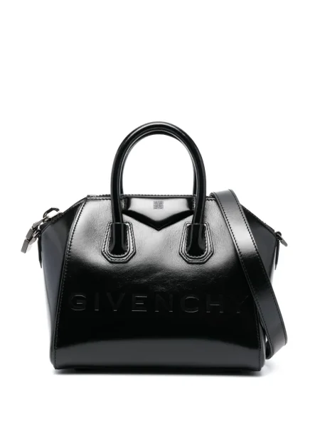 Geanta de piele Givenchy Antigona din piele mini negru