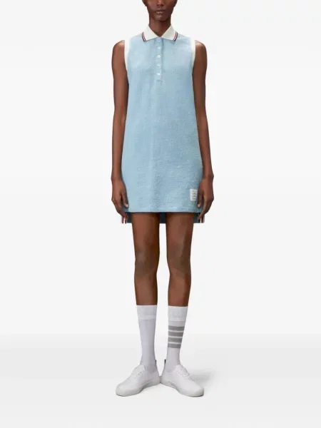 Rochie mini Thom Browne fără mâneci albastru