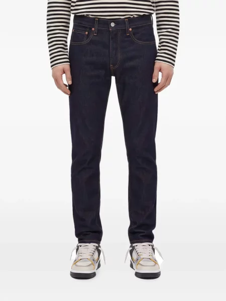 Decupat blugi drepți Levi's® zdrențuiți conici albastru